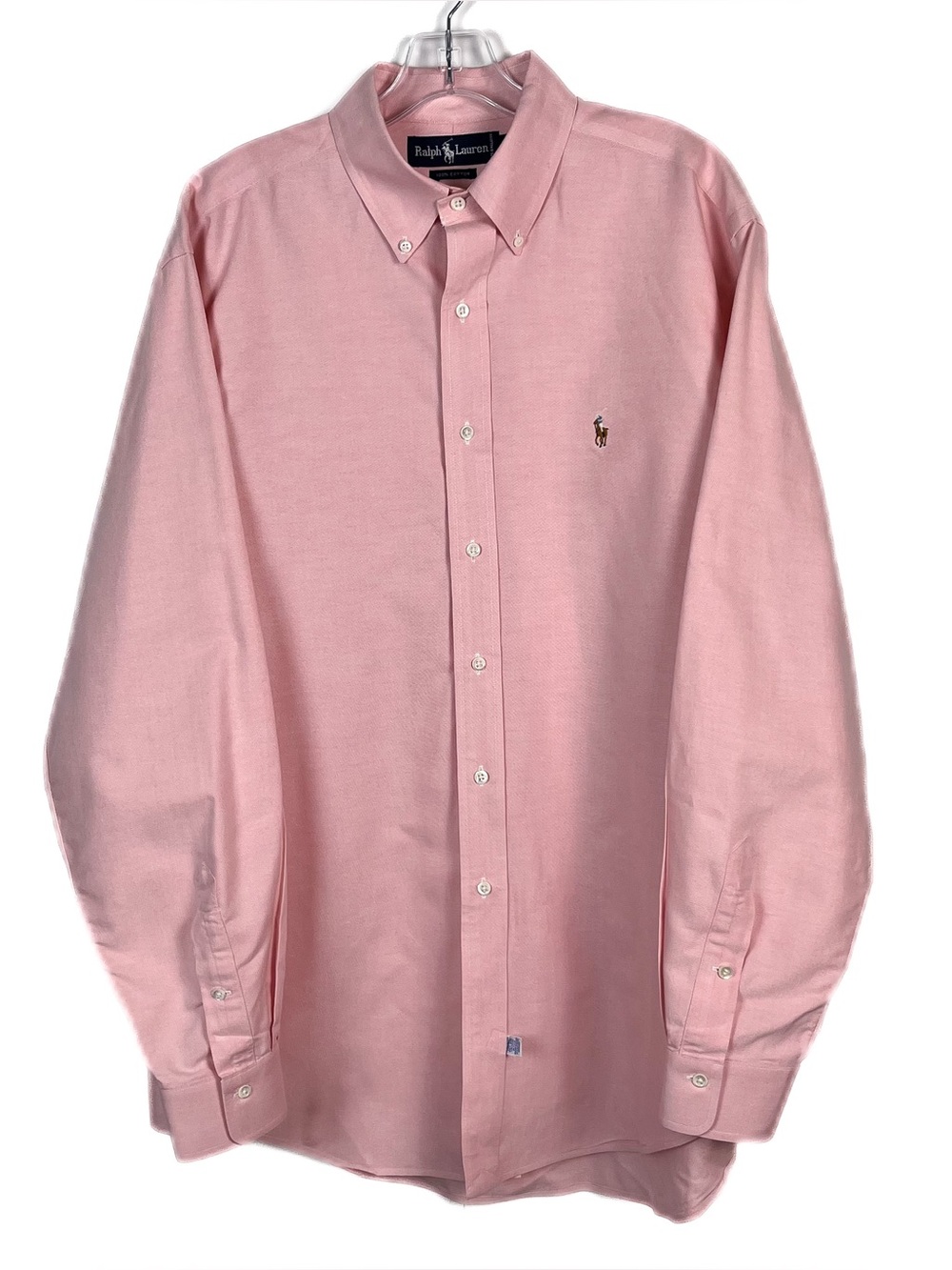 Vintage Polo Ralph Lauren Pink Cotton Oxford Cloth Button Down Mens 17-35 EUC